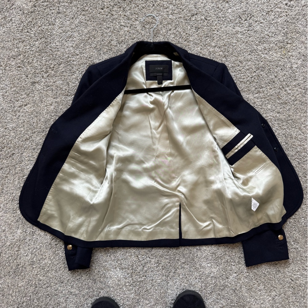 J.Crew Schoolboy Navy Wool Blazer Size 2 Gold Buttons - Picture 6 of 11